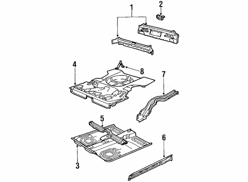 1992 Pontiac LeMans Floor Pan Diagram for 90295611