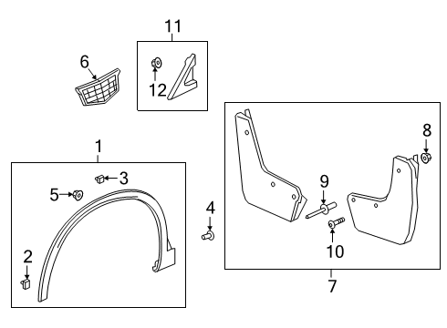 2020 Cadillac XT6 Clip, Cab And Load Carrier Outer Side Decoration Diagram for 11588818