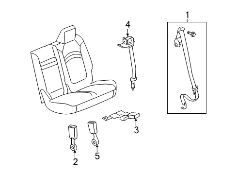 2009 Saturn Outlook Lap & Shoulder Belt, Driver Side Diagram for 19299640