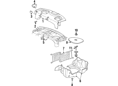 1997 Oldsmobile Cutlass Bezel Diagram for 22643310