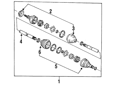 1993 Chevy Cavalier Axle & Differential - Front Diagram