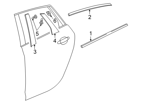 2016 Buick Verano Exterior Trim - Rear Door Diagram