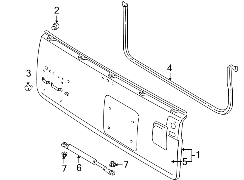 2000 Chevy Tracker Gate & Hardware Diagram