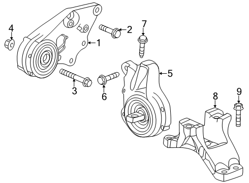 2025 Chevy Silverado EV Nut, Steering Knuckle Lower Control Arm Diagram for 11546379
