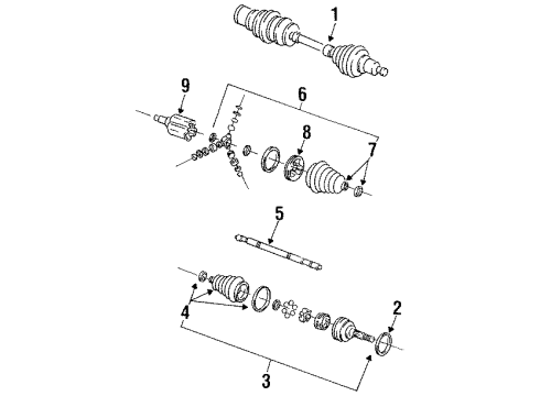 1992 Buick LeSabre C.V. Joint, Front Diagram for 26021717