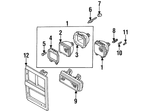 1990 Chevy V1500 Suburban Headlamp Components Diagram