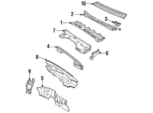 1997 Chevy C2500 Suburban Cowl Diagram