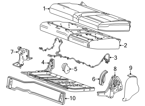 2024 Chevy Silverado EV Rear Seat Components Diagram