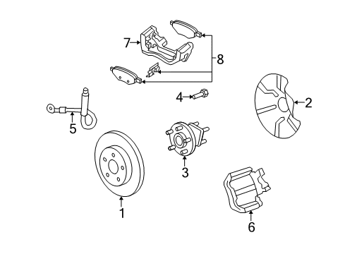 2007 Saturn Aura Brake Components Diagram 4 - Thumbnail