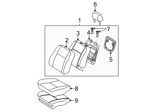 2003 Pontiac Vibe Seat Back Cover, Light Gray Diagram for 88970619