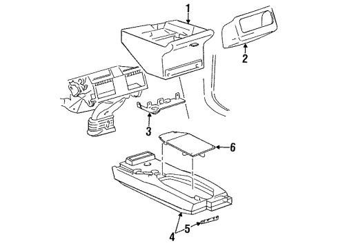 1997 Buick Riviera Front Console Diagram 2 - Thumbnail