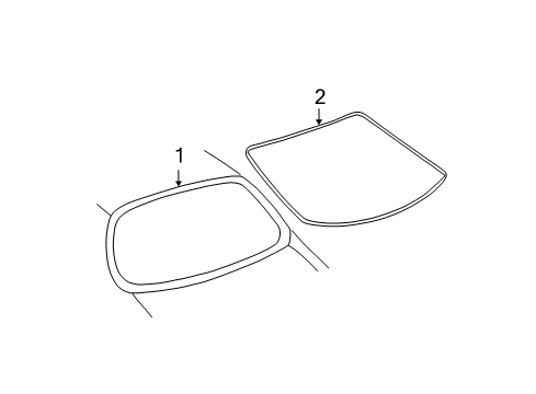1999 Pontiac Grand Am Glass & Hardware - Back Glass Diagram