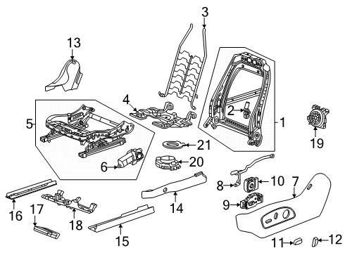 2024 Chevy Blazer EV Driver Seat Components Diagram