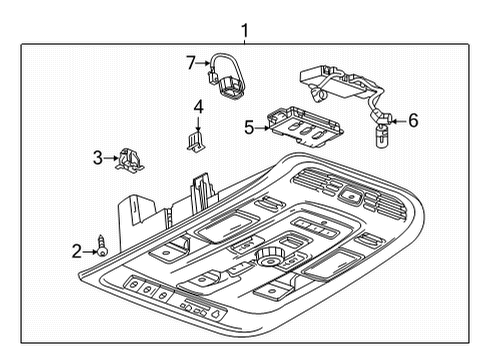 2024 Cadillac Escalade ESV Overhead Console Retainer Diagram for 85151787