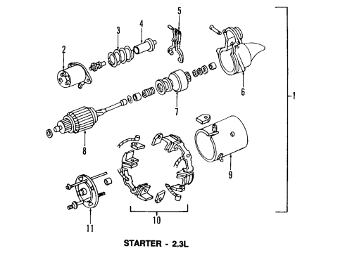 1995 Pontiac Sunfire Starter Diagram for 10465102