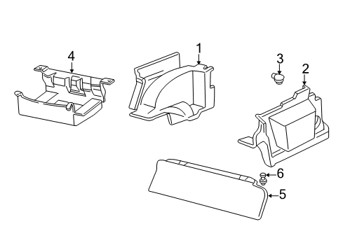 1994 Chevy Camaro Interior Trim - Quarter Panels Diagram