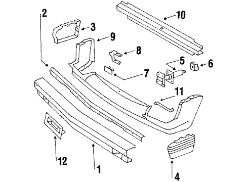 1987 Pontiac T1000 Front Bumper Diagram