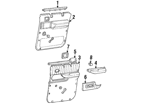 1993 Chevy K3500 Interior Trim - Rear Door Diagram