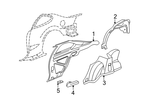 2005 Pontiac Grand Am Inner Structure - Quarter Panel Diagram
