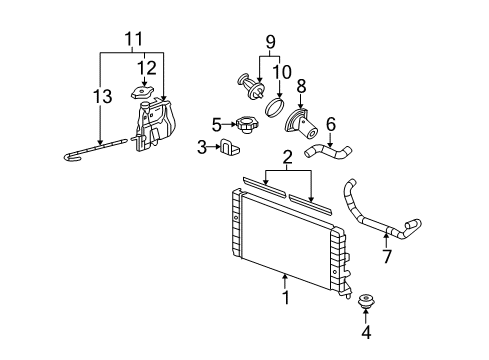 2006 Chevy Monte Carlo Radiator & Components Diagram