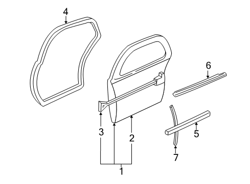 2000 Buick Regal Door & Components Diagram