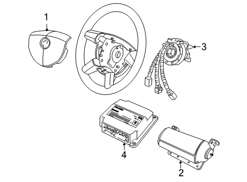 2004 Pontiac GTO SDM Module Diagram for 92166661