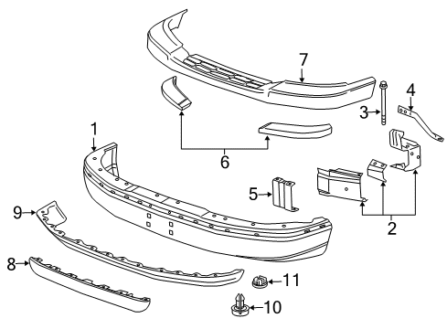 2025 Chevy Express 2500 Bumper & Components - Front Diagram