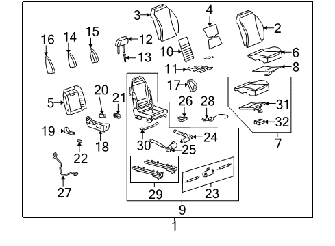2010 Chevy Malibu Seat Back Heater, Passenger Side Diagram for 25864886