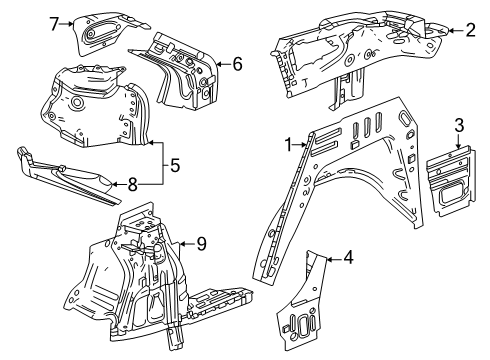 2024 Buick Envista Inner Structure - Quarter Panel Diagram