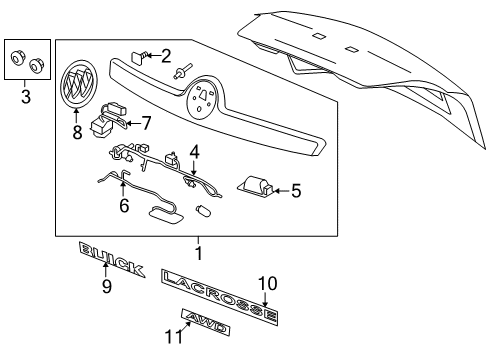 2015 Buick LaCrosse Front Lamp Assembly Nut Diagram for 11611054