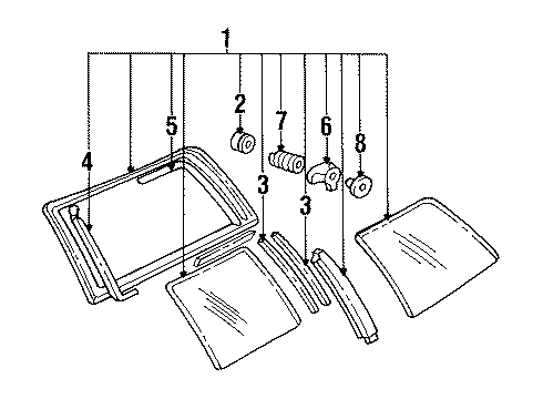 1992 Chevy S10 Blazer Glass & Hardware - Quarter Panel Diagram