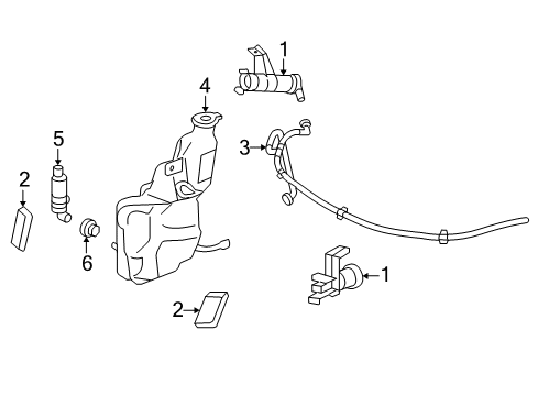 2004 Cadillac SRX Washer Nozzle, Passenger Side Diagram for 25767593