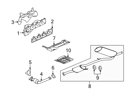 2009 Saturn Vue Exhaust System Diagram 3 - Thumbnail