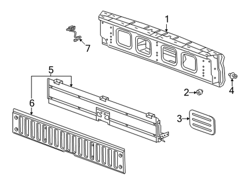 2025 GMC Hummer EV Pickup Tail Gate Diagram