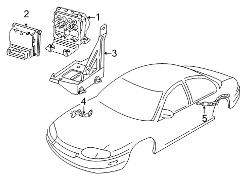 2000 Chevy Monte Carlo ABS Components Diagram