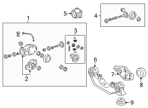 2009 Pontiac Vibe Axle & Differential - Rear Diagram
