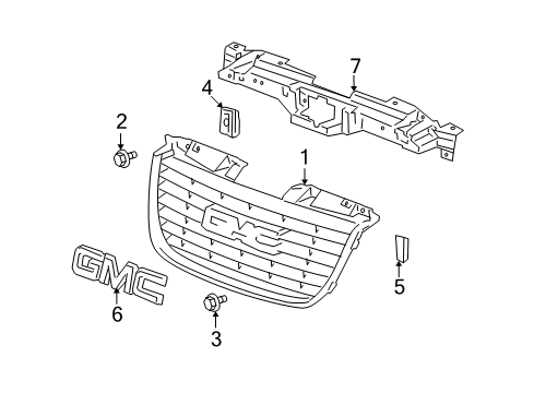 2008 GMC Yukon XL 1500 Emblem Diagram for 19421090