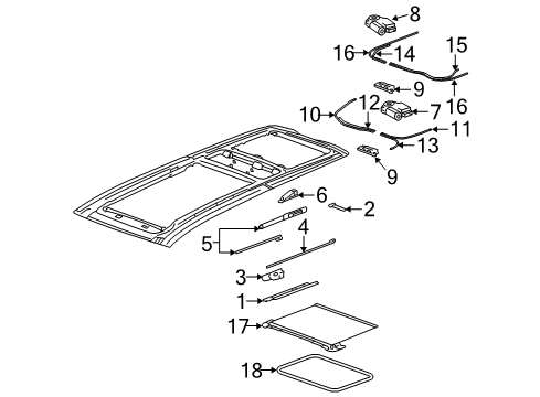 2007 Cadillac SRX Sunroof Diagram 2 - Thumbnail