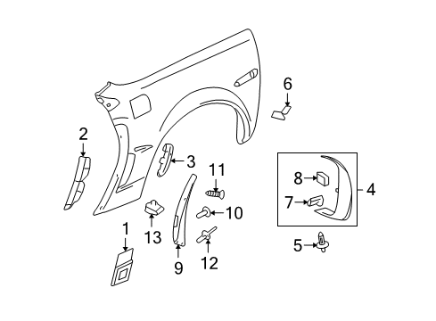 2006 Chevy Corvette Exterior Trim - Quarter Panel Diagram