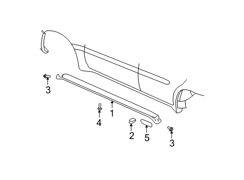 2004 Oldsmobile Alero Exterior Trim - Pillars Diagram 2 - Thumbnail