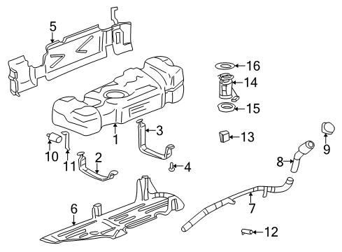 2004 Buick Rainier Filler Pipe Diagram for 15131043
