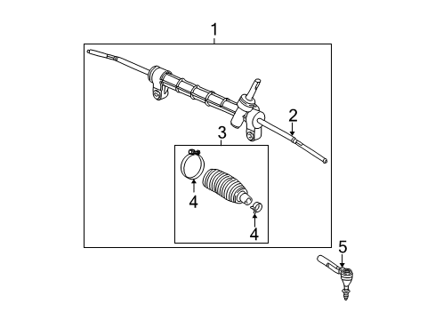 2008 Saturn Aura Steering Gear & Linkage Diagram 4 - Thumbnail