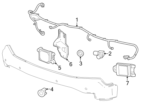 2023 GMC Sierra 1500 Distance Sensor Diagram for 85515573