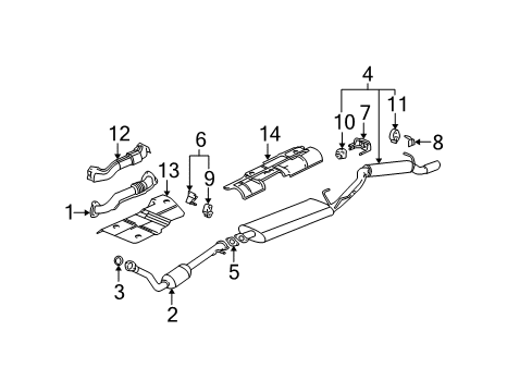 2004 Pontiac Aztek Exhaust Components Diagram