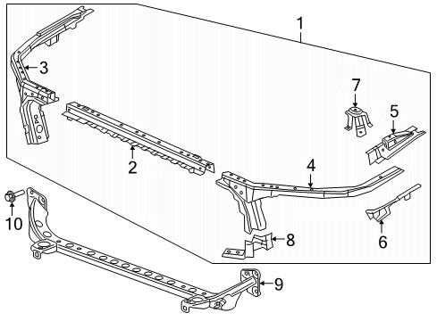2025 Chevy Malibu Radiator Support Diagram