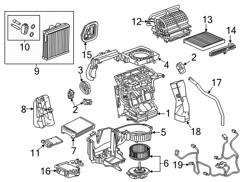 2025 GMC Acadia Tube Assembly-Auxiliary A/C Evaporator Intermediate Diagram for 26540413