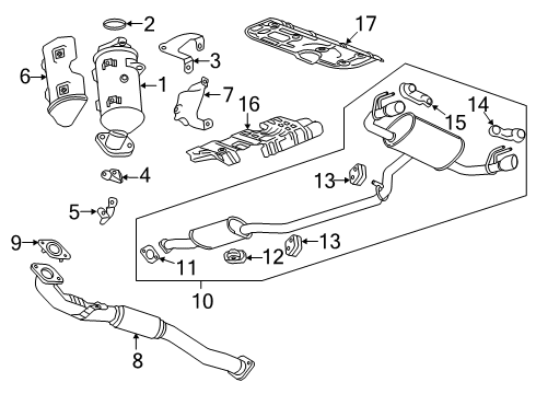 2019 Chevy Blazer Heat Shield Diagram for 23347396