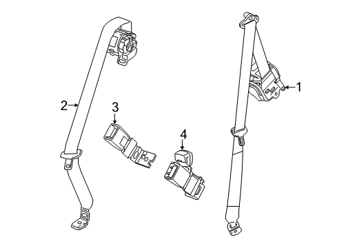 2023 Chevy Bolt EV Rear Seat Belts Diagram