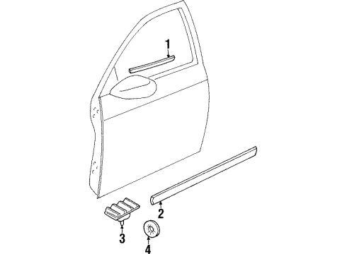 2001 Cadillac Catera Exterior Trim - Front Door Diagram