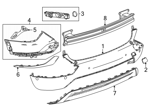 2025 Cadillac OPTIQ Bumper & Components - Rear Diagram